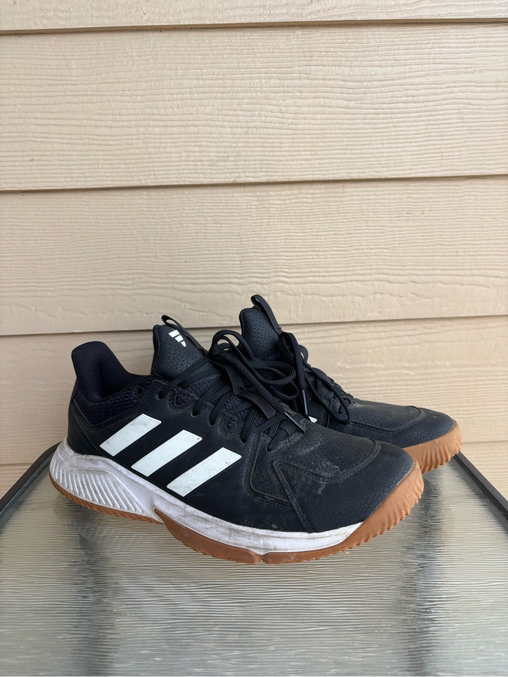 adidas Black White Gum Low-Top Athletic Trainers